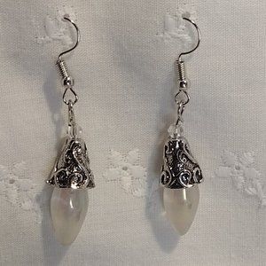 Faux Moonstone Dangle Earrings
